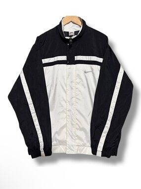 Nike Black and White Retro Stripe Windbreaker Jacket - Men's